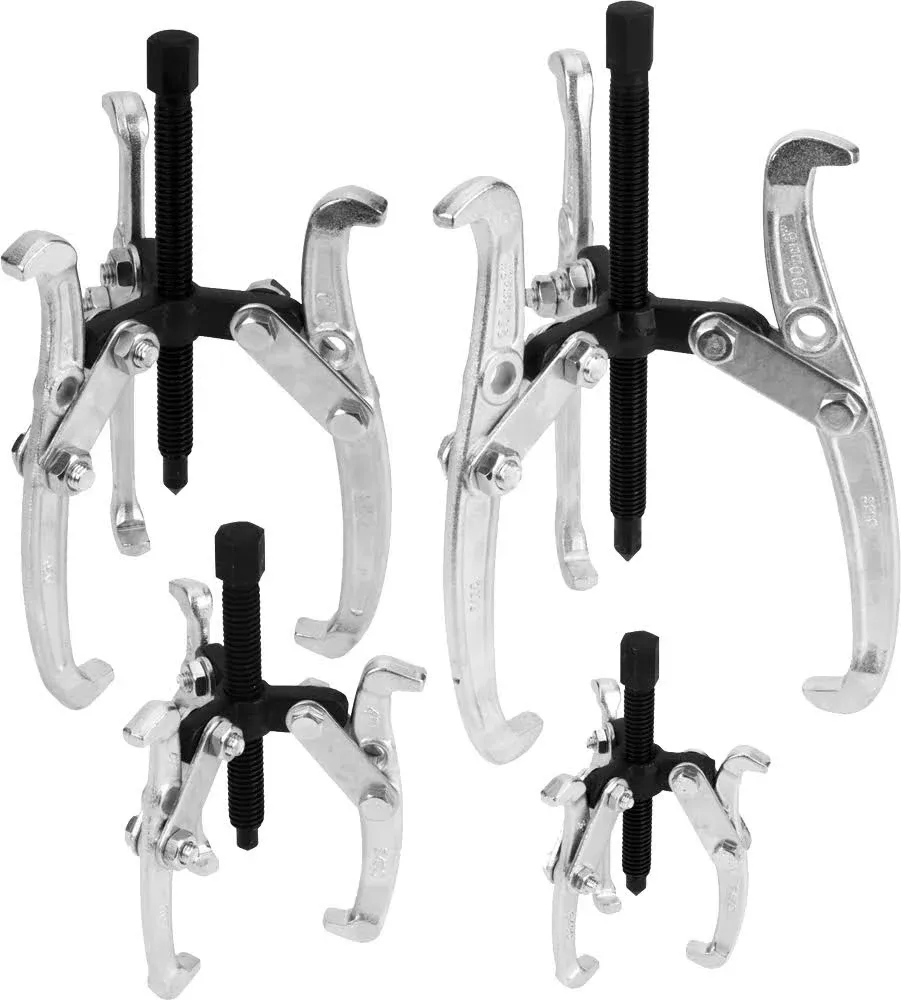 Performance Tool Jaw Gear Pullers Steel Chrome 3-Jaw 4-Piece Set