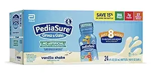 PediaSure Grow &amp; Gain Kids&#039; Nutritional Shake Vanilla Ready-To-Drink Bottles, 24