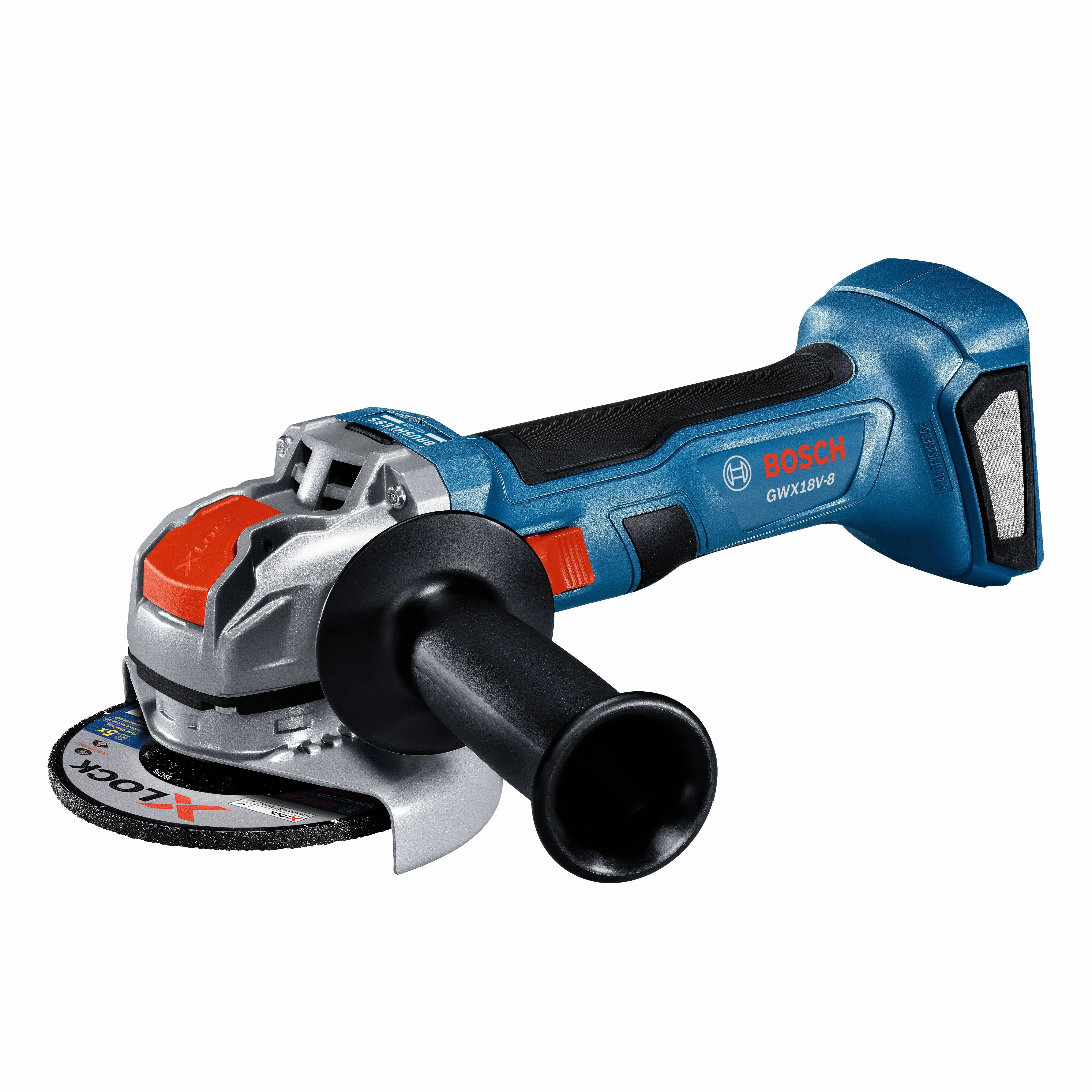 BOSCH GWX18V-8N 18V X-LOCK Brushless 4-1/2 Inch Angle Grinder with Slide Switch, Tool-free Disc Swap (Bare Tool)