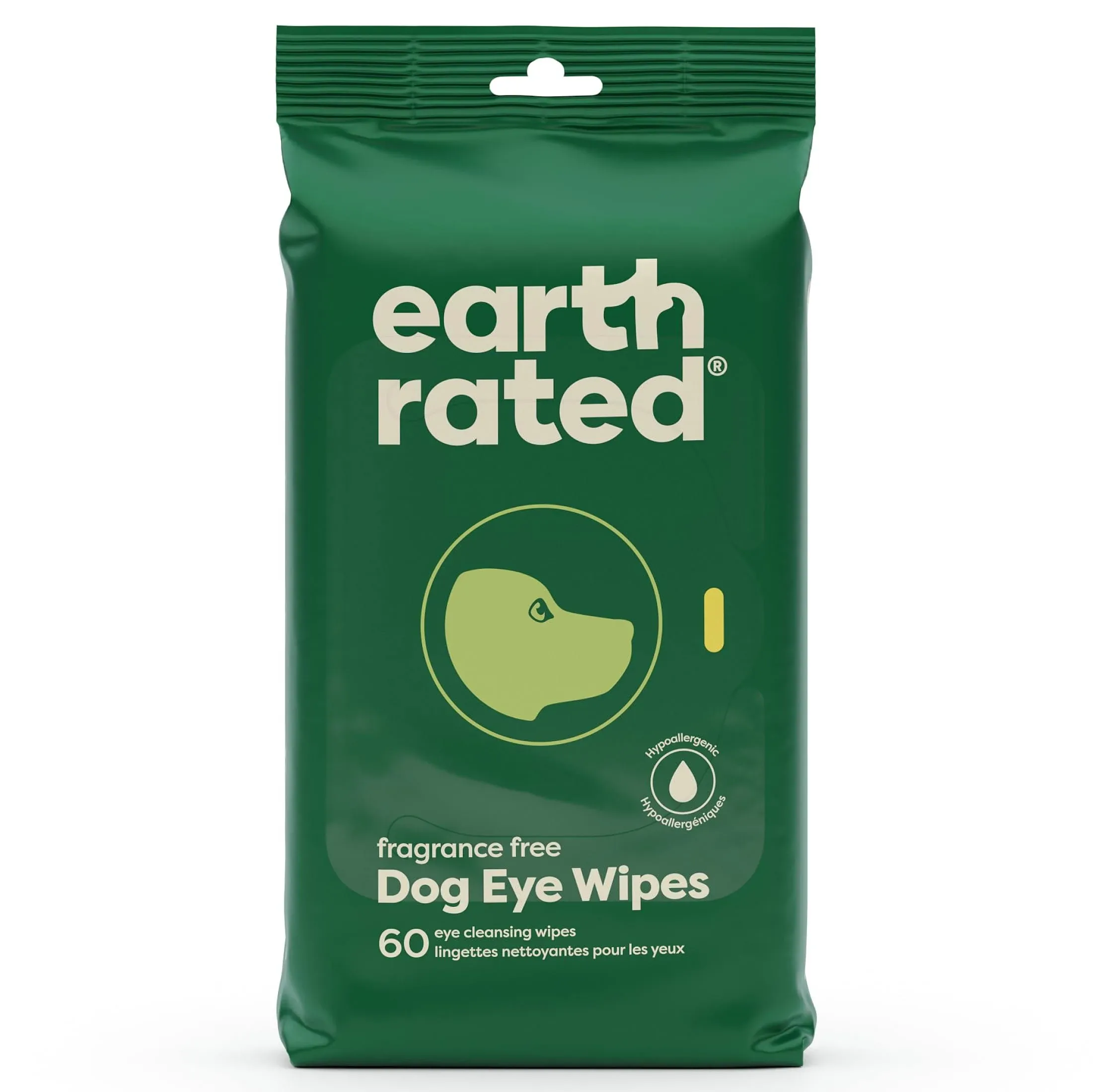 Earth Rated Dog Eye Wipes, Hypoallergenic Plant Based Eye Wipes for Dogs to Remo