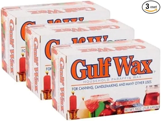 Gulf Wax Household Paraffin Wax 1 Pound Bars (3 Packs)