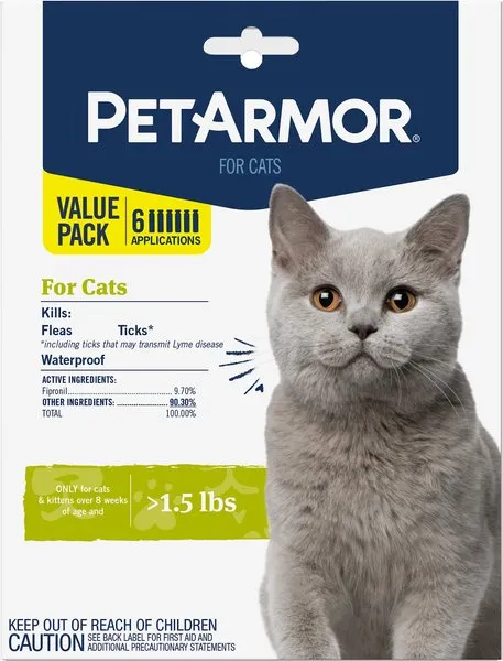 PetArmor Flea and Tick Treatment for Cats Topical, 6 Monthly Treatments