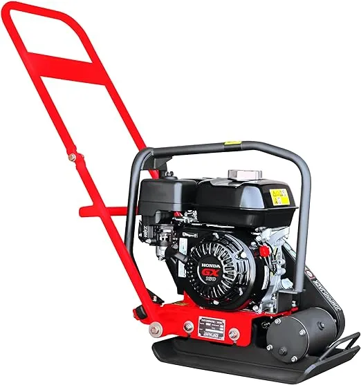 Tomahawk 5.5 HP Vibratory Plate Compactor Tamper for Dirt, Asphalt, Gravel, Soil Compaction Powered by Honda GX160 Engine