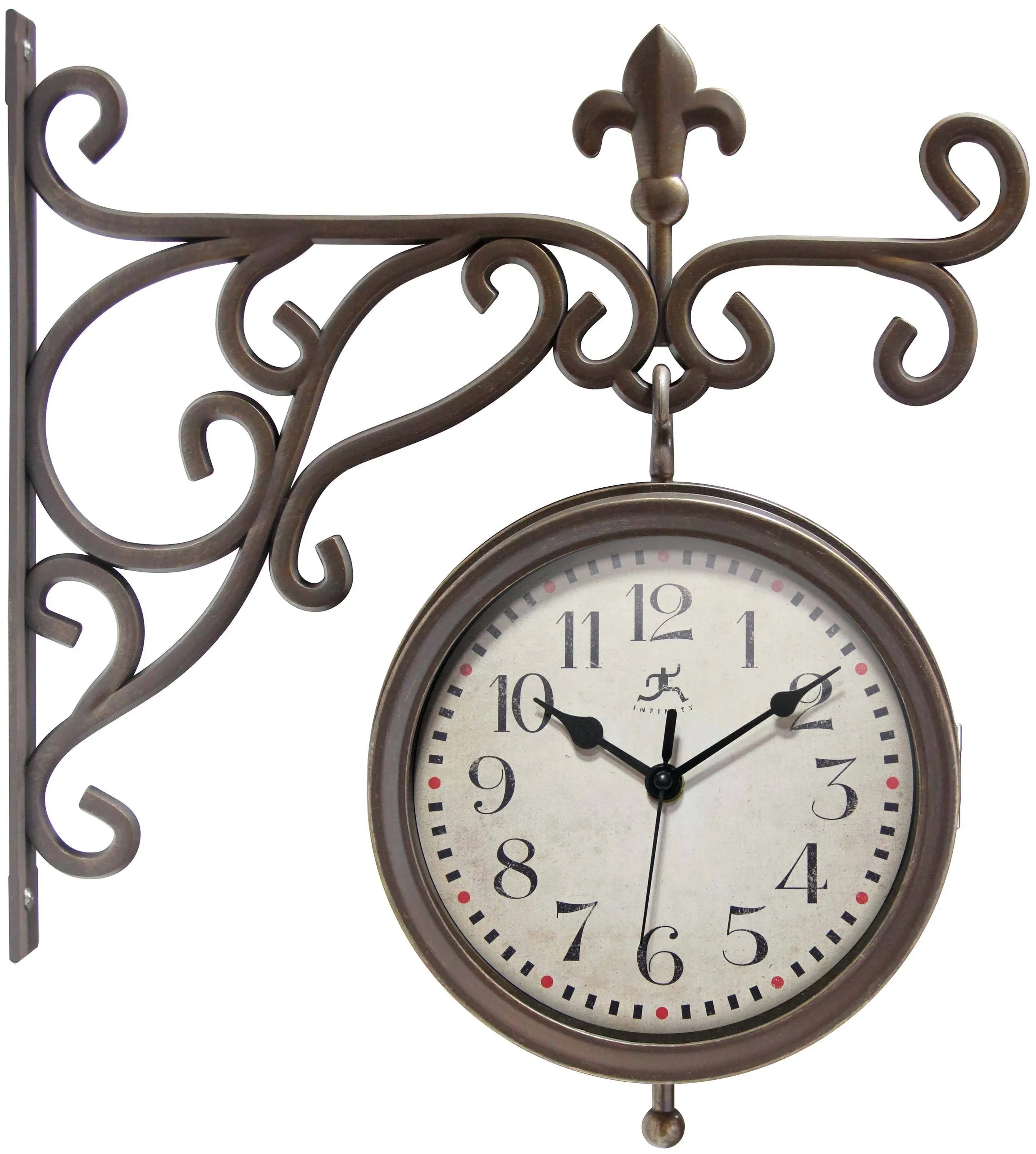 Infinity Instruments Beauregard Outdoor Hanging Clock and Thermometer