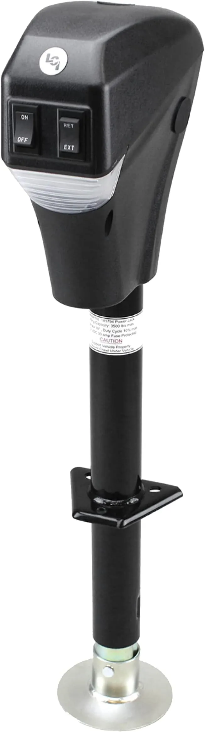 Lippert 285318 Black 3500 lb. Capacity Electric 18" Stroke RV Tongue Jack