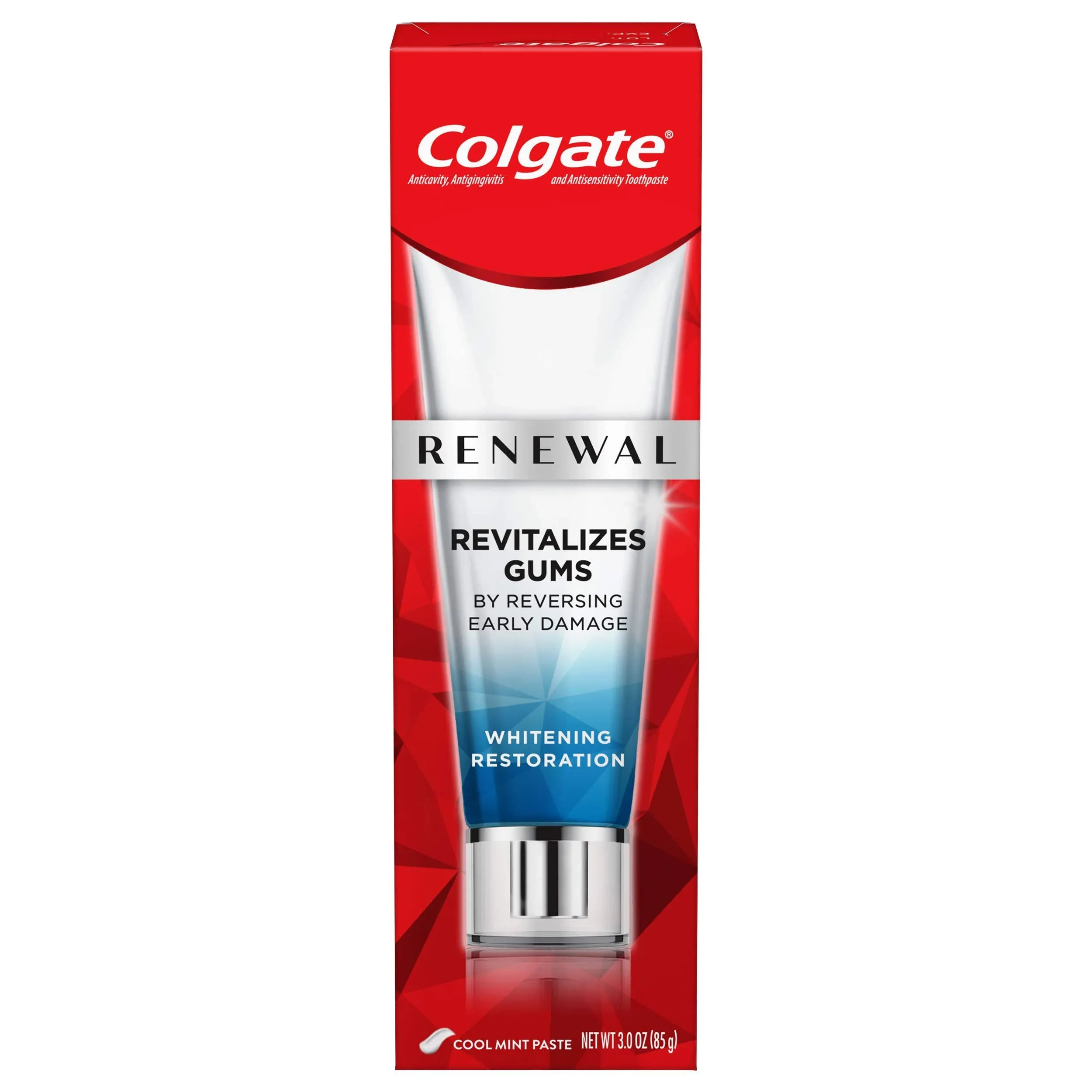 Colgate Toothpaste, Revitalizes Gums, Whitening Restoration, Cool Mint Paste