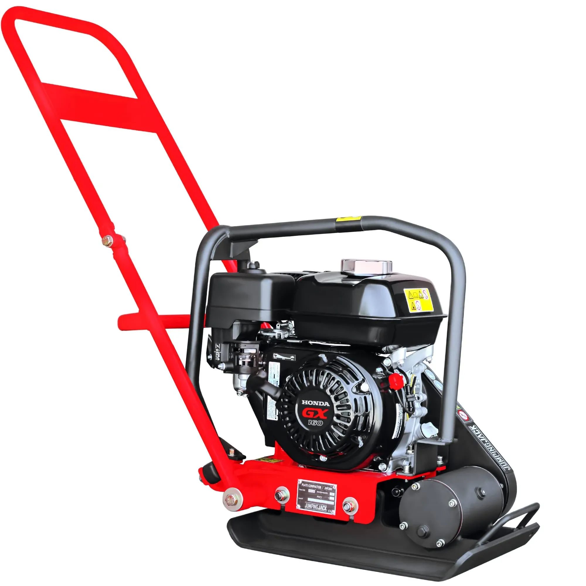 Tomahawk 5.5 HP Vibratory Plate Compactor Tamper for Dirt, Asphalt, Gravel, Soil Compaction Powered by Honda GX160 Engine