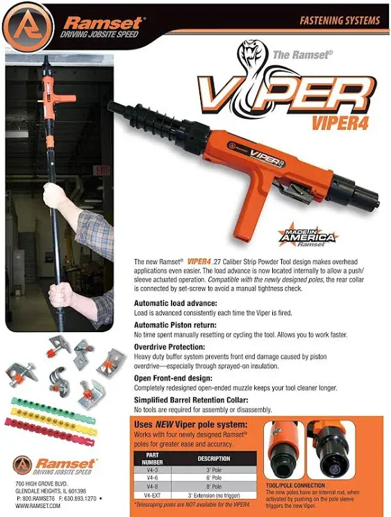 Ramset VIPER4 0.27 Caliber Strip Powder Tool