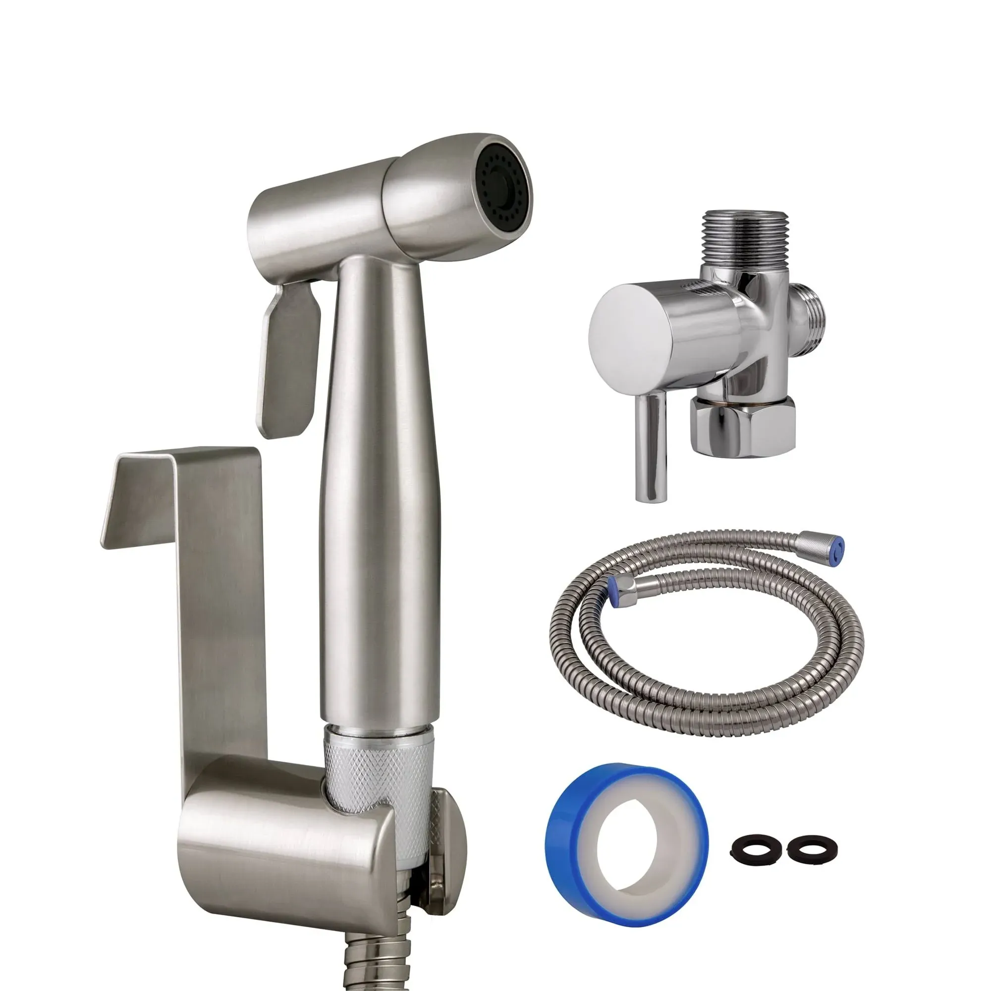 Design House 588913-SS Modern Single-Function Dual-Mount Hand Held Bidet Sprayer for Bathroom, Stainless Steel