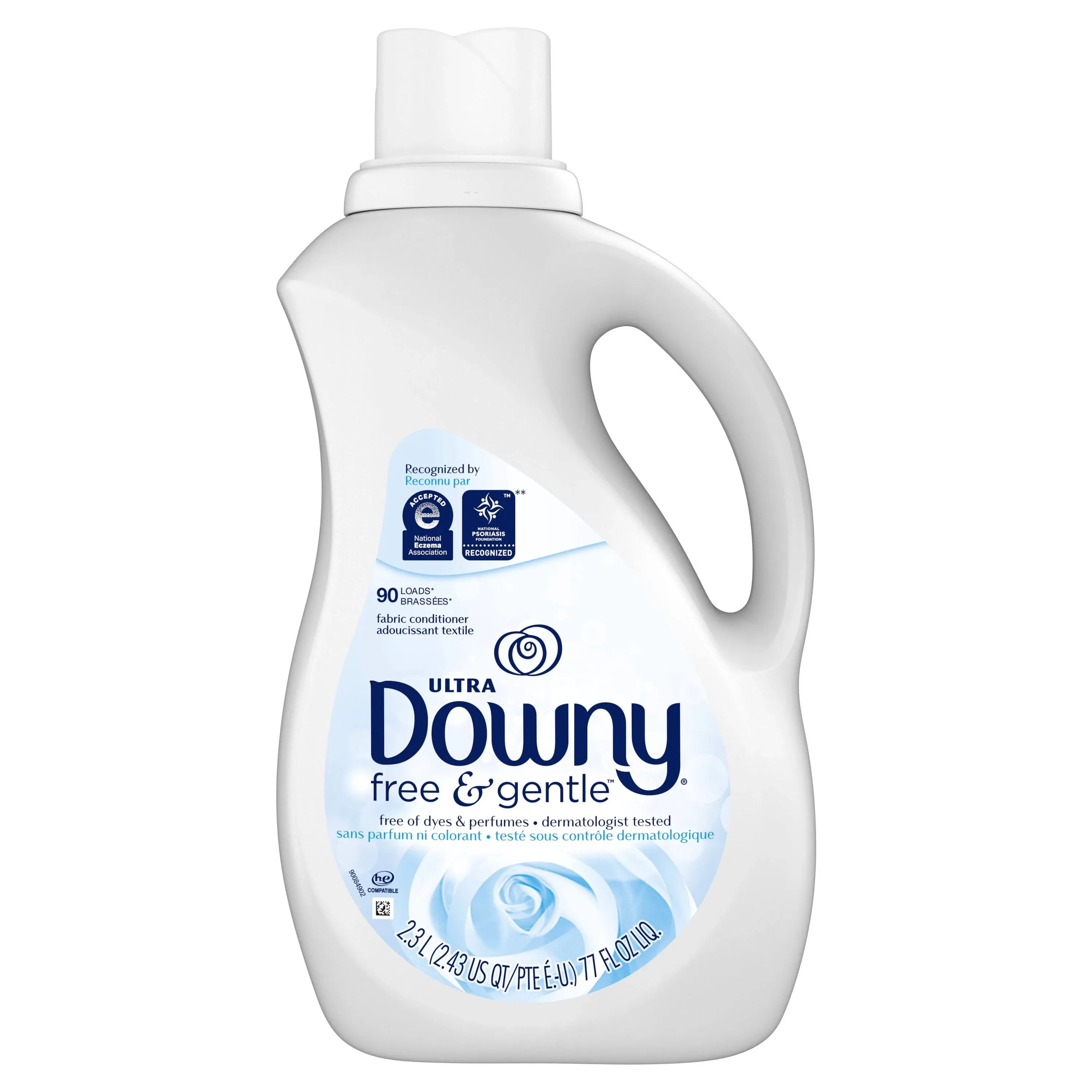 Downy Ultra Free & Gentle Liquid Fabric Conditioner - Unscented - 77 fl oz