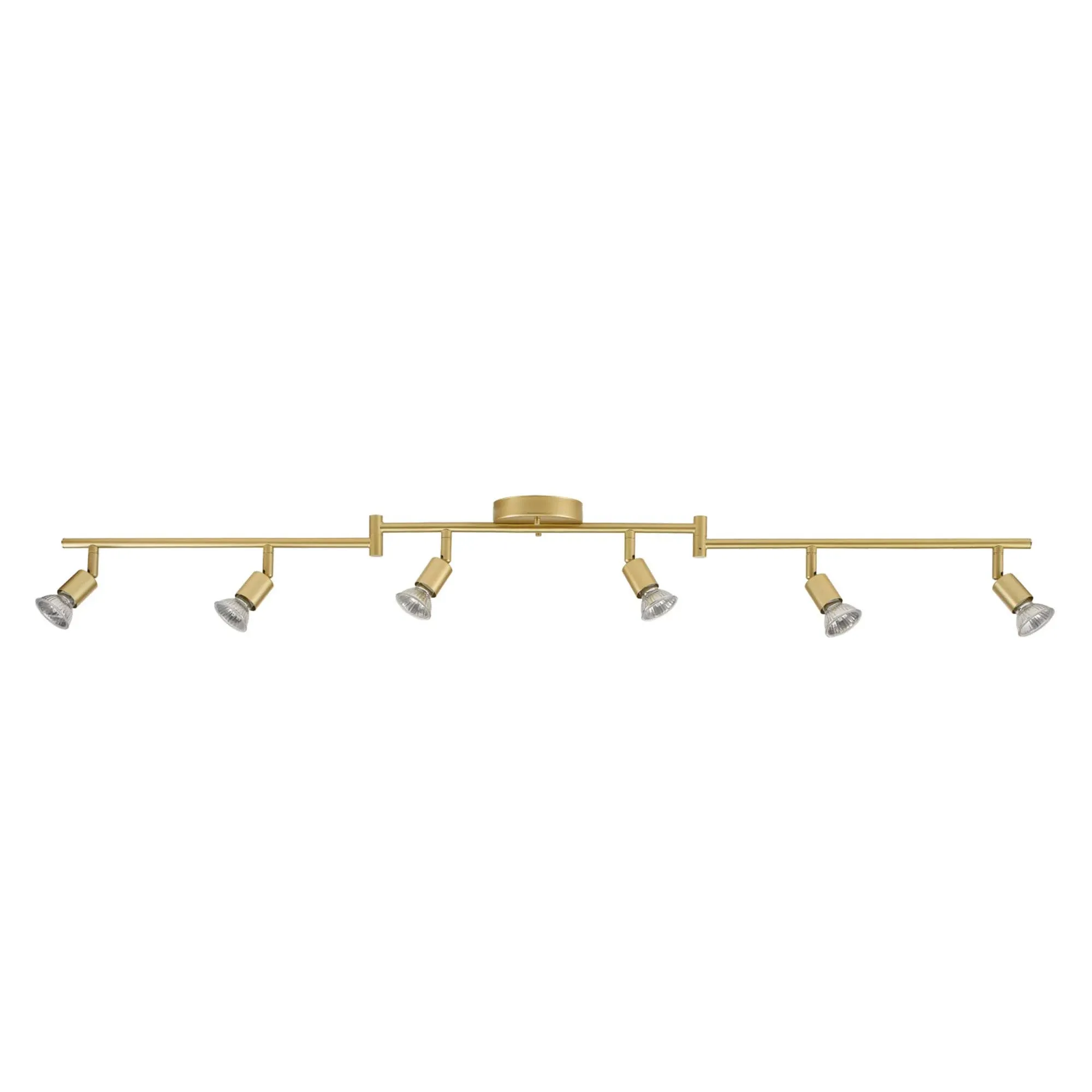 Globe Electric Payton 6-Light Painted Brass Foldable Track Lighting Kit, 57505