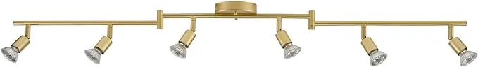 Globe Electric Payton 6-Light Painted Brass Foldable Track Lighting Kit, 57505