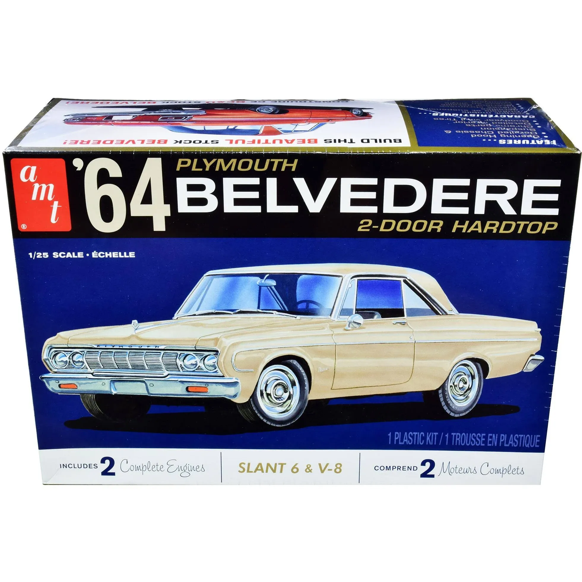 1964 Plymouth Belvedere Coupe Hardtop 1/25 Scale Model Kit - Skill 2 by AMT