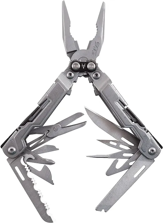 SOG Multitool Pliers Pocket Knife – PowerPint EDC Tool and Compact Lightweight Multi Tool w/ 18 Multitools in Multi-Purpose Tool (PP1001-CP)