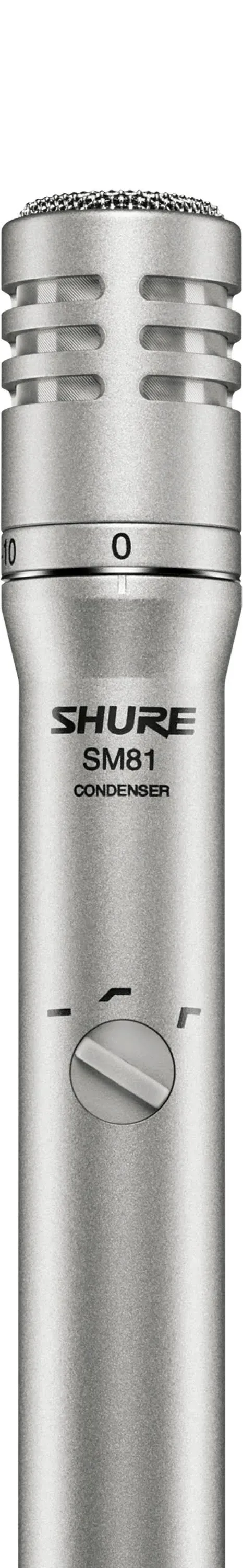 Shure SM81-LC Cardioid Condenser Instrument Microphone for Guitar, Piano, and Cymbals, Includes Swivel Adapter, Attenuator-Switch Lock, Windscreen, Carrying Case, No Cable Included (SM81-LC)