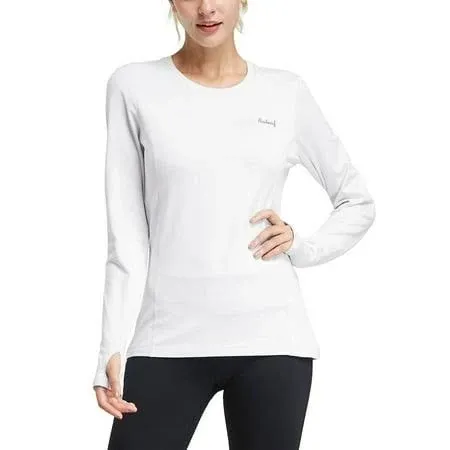 BALEAF Women&#039;s Thermal Fleece Tops Long Sleeve Running Shirt with Thumbholes Zip