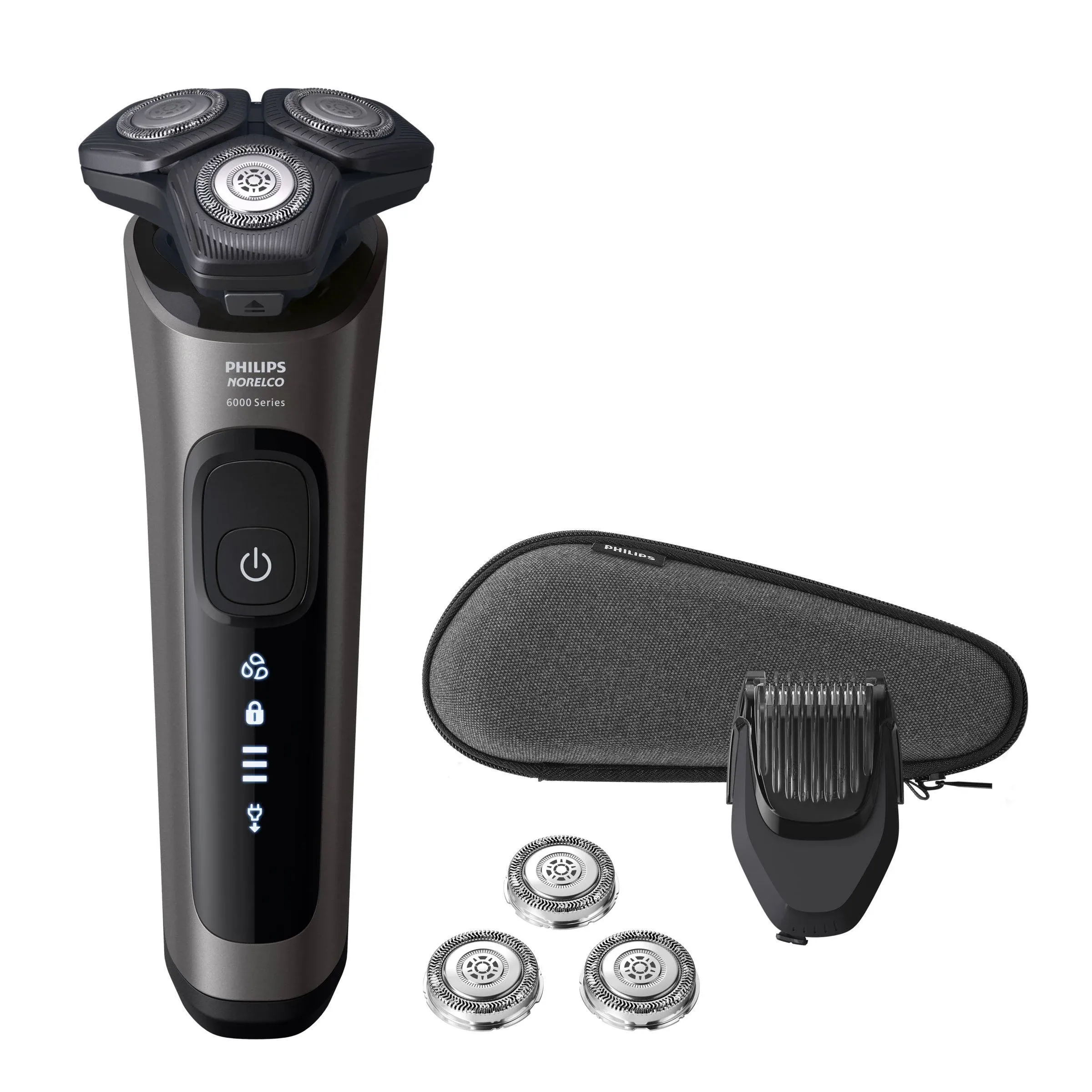 PHILIPS Electric Shavers for Men, Rechargeable Wet/Dry Electric Shaver with SenseIQ Technology, Cordless Electric Razors for Men with Pop-up Trimmer, Travel Case