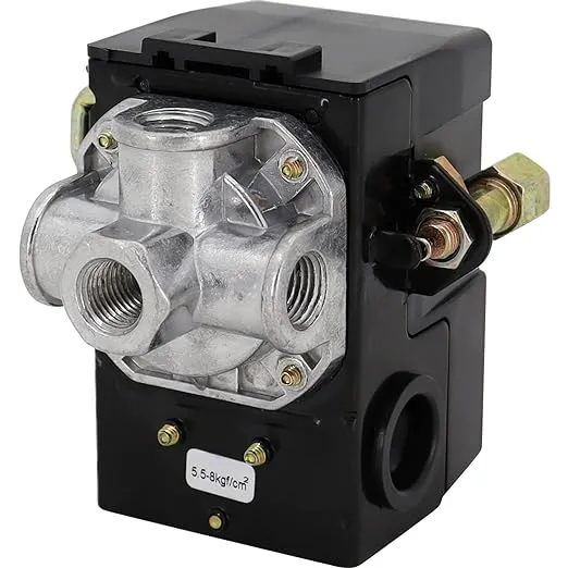 Air Compressor Pressure Switch 95-125 PSI Control Unloader, LF10-4H 95-125 PSI 20A 4 Port Pressure Control Switch Valve NPT 1/4