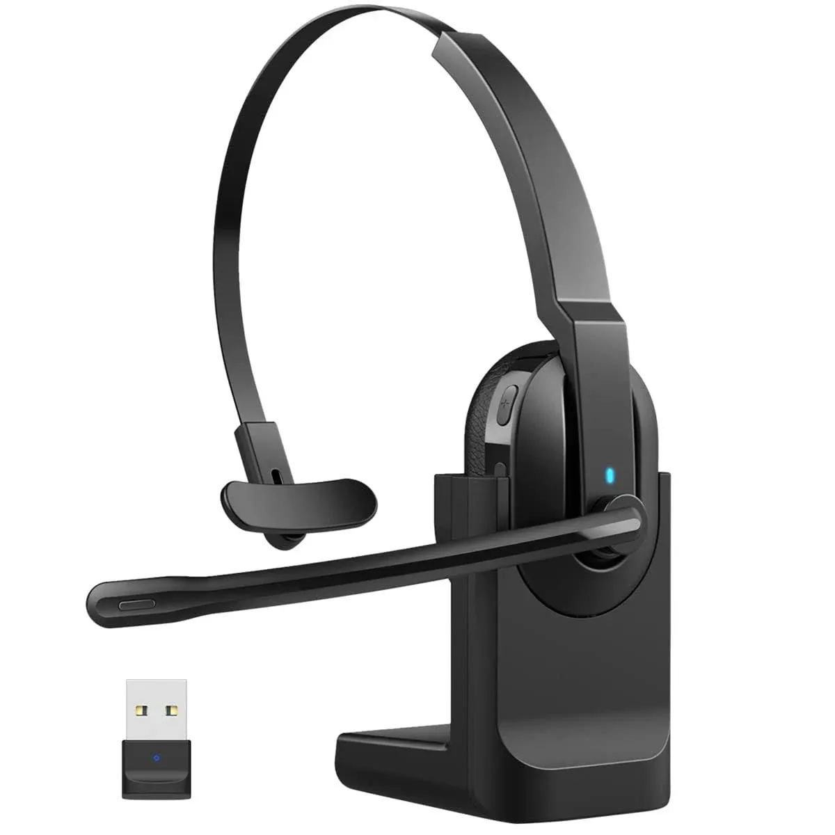 HUAKUA Bluetooth Headset with Microphone, AI Noise Cancelling Wireless Headset ...