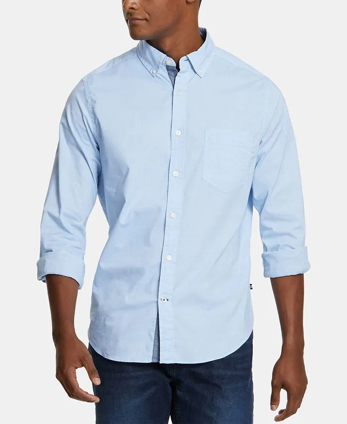 Nautica Men's Classic Fit Soft Wash Long Sleeve Button Down Shirt - White, M