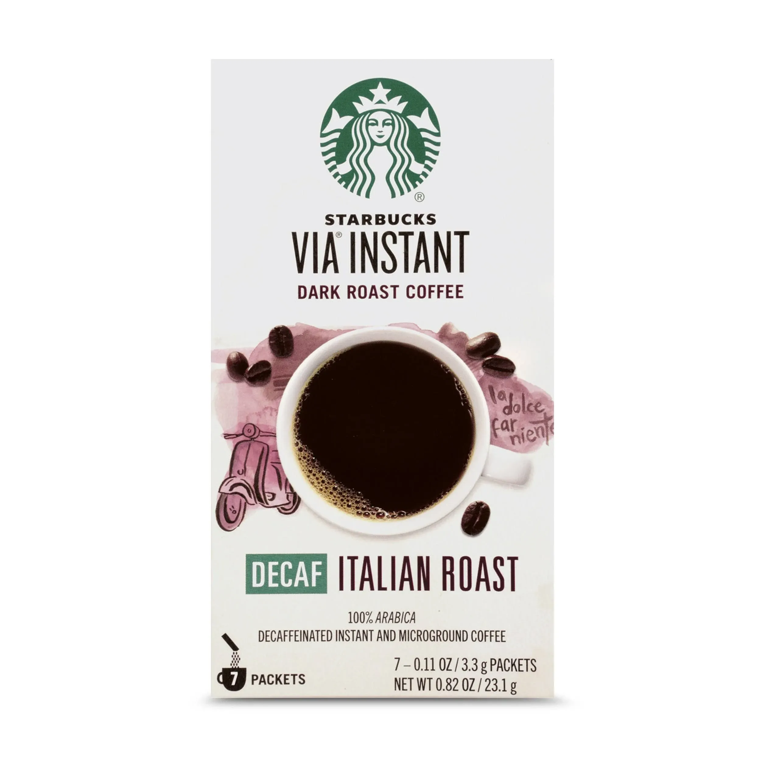 Starbucks VIA Instant Coffee, 100% Arabica, Dark Roast, Italian Roast, Decaf ...