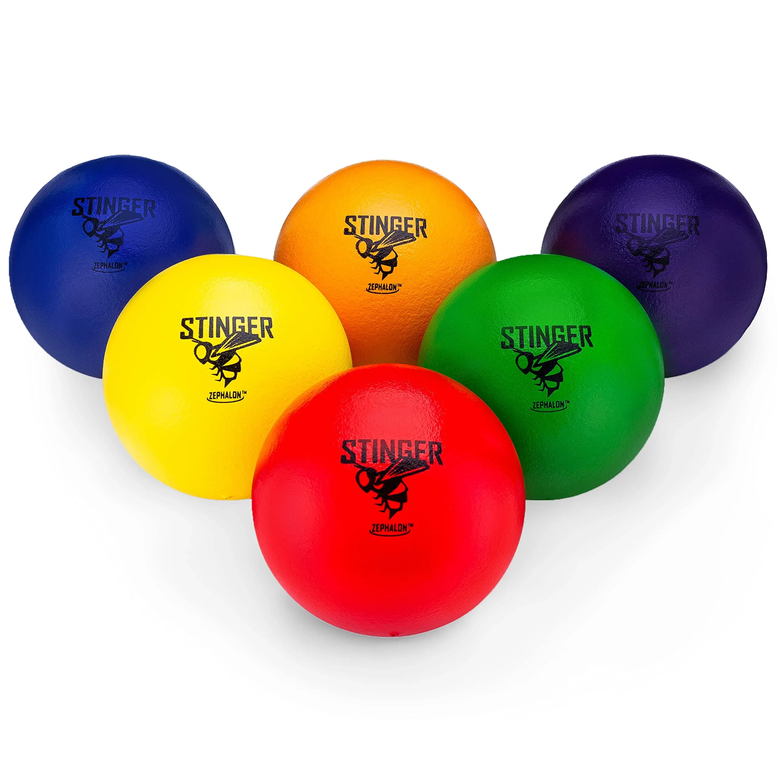 Dodgeballs - Foam, Soft Skin, Low Bounce, 5.9&#034; - Set of 6 Dodge Balls for Kids a