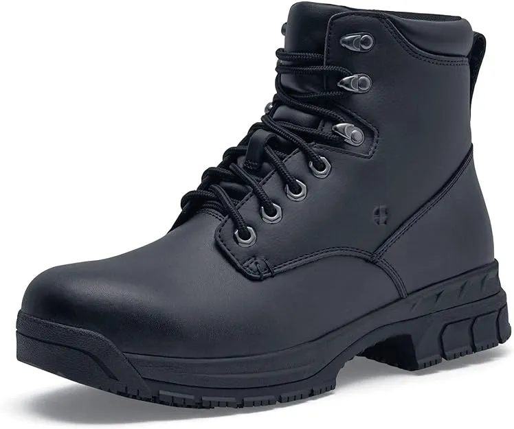 "Shoes For Crews 60435W Rowan Men's Size 13 Wide Width Black Water-Resistant Soft Toe Non-Slip Work Boot"