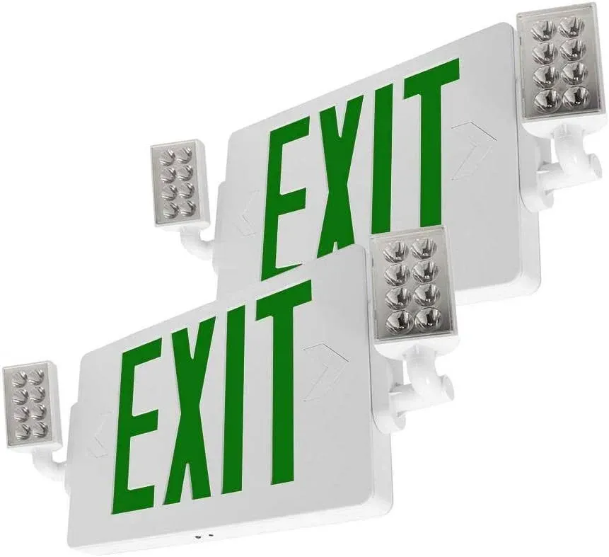 Light Fixture Industries Lfi Lights - Thin Hardwired All LED Combo Exit Sign ...