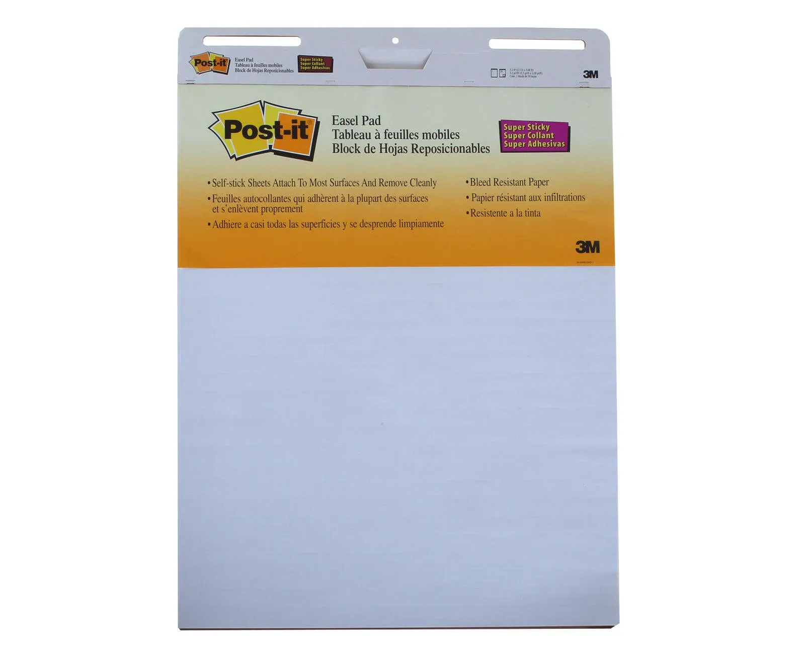 Post-it Self-Stick Easel Pad 560SS, 25 in x 30 in, 30 shts/pad, White Paper w/Faint Blue Grid Lines