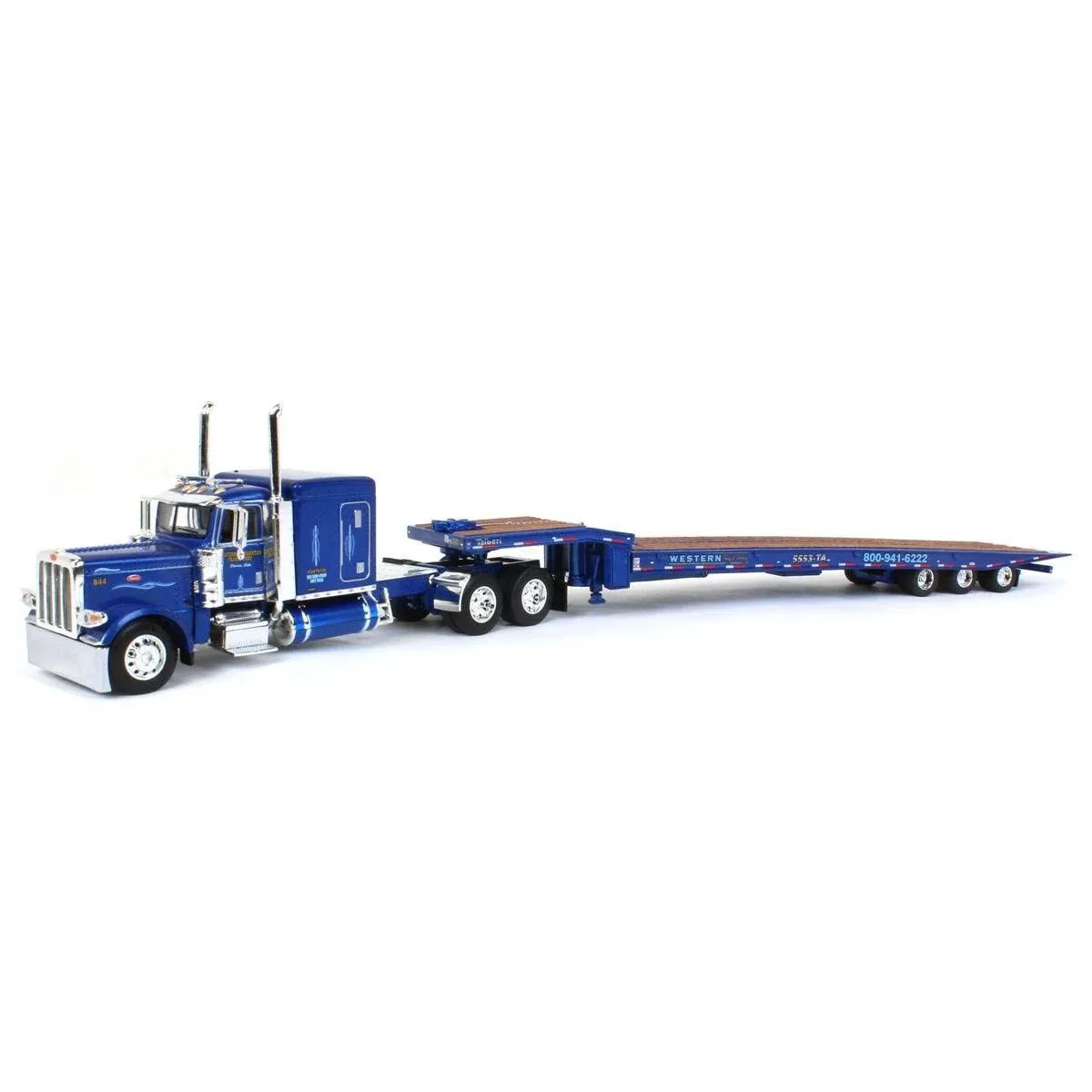 DCP FIRST GEAR 1/64 WESTERN DIST PETE 389 SLEEP TALBERT 5553TA TRIAXLE TRAILER 