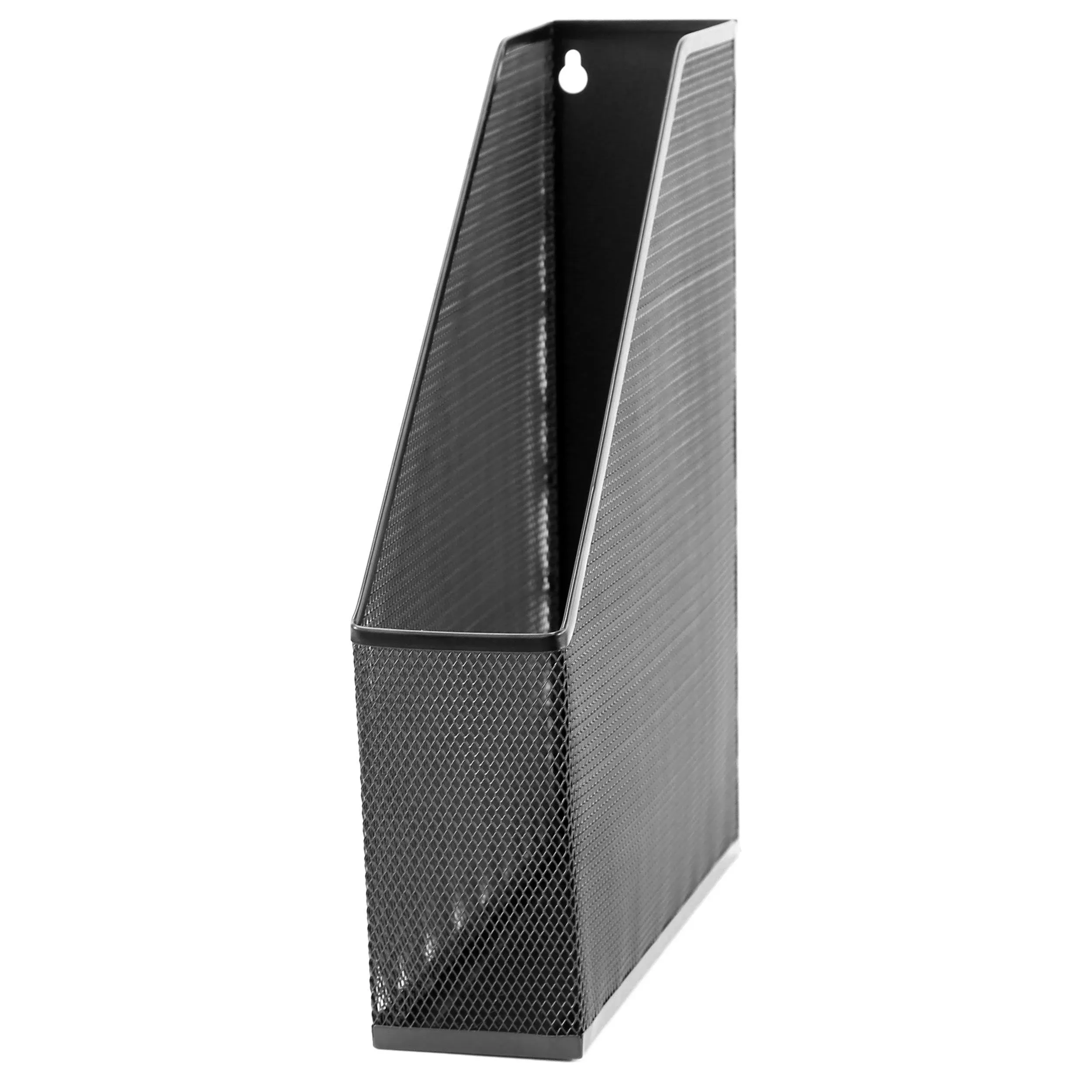 U Brands Mesh Steel Magazine File Holder, 12.5" x 9.8" x 3", Black