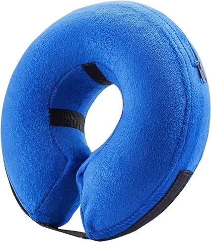 BENCMATE Protective Inflatable Collar for Dogs and Cats - Soft Pet Recovery Collar Does Not Block Vision E-Collar (Medium, Blue)