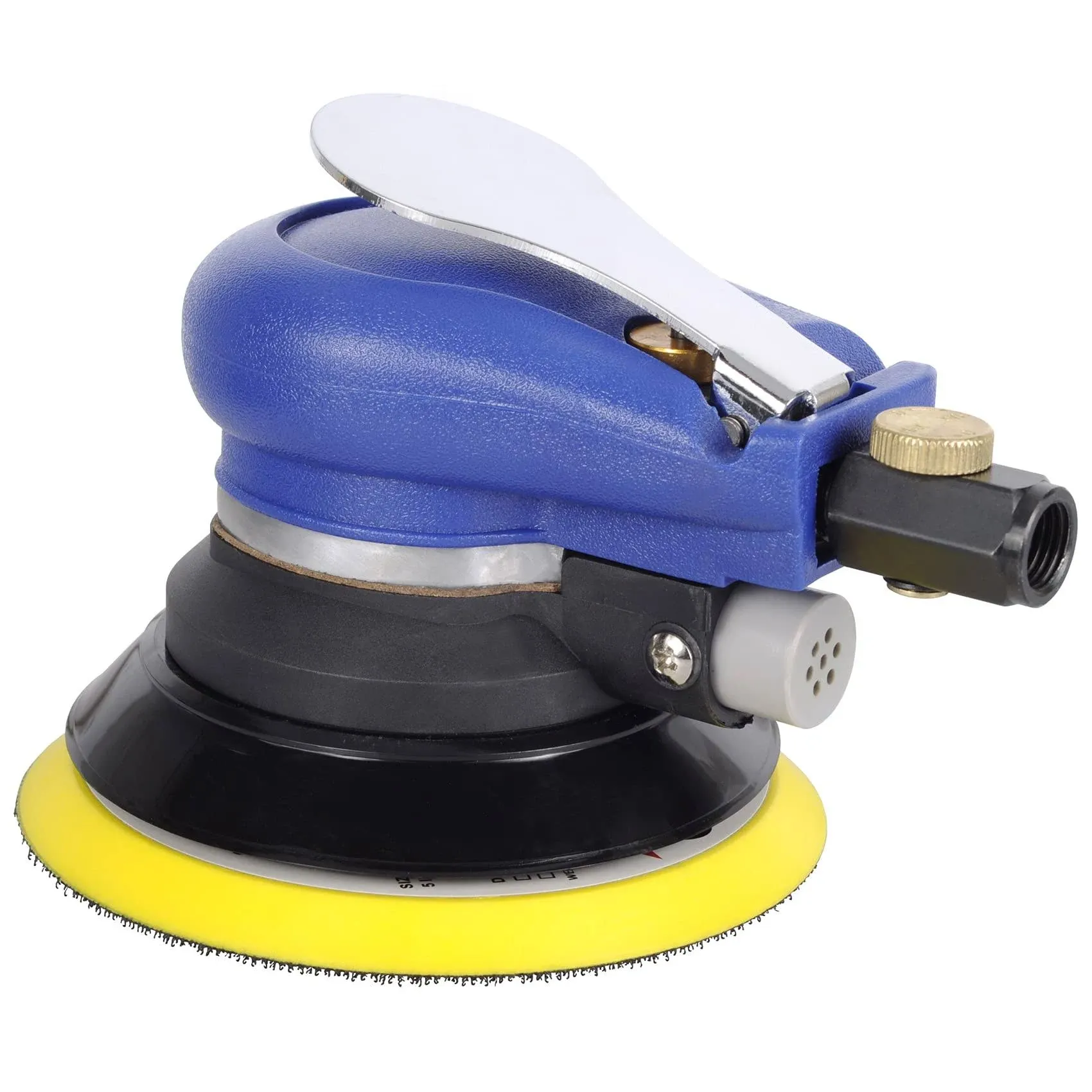 5-Inch Air Palm Random Orbital Sander, Dual-Action Pneumatic Polisher Speed Adju