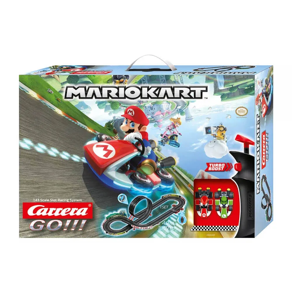 Carrera GO!!! Electric Powered Slot Car Racing Kids Toy Race Track Set 1:43 Scale, Mario Kart