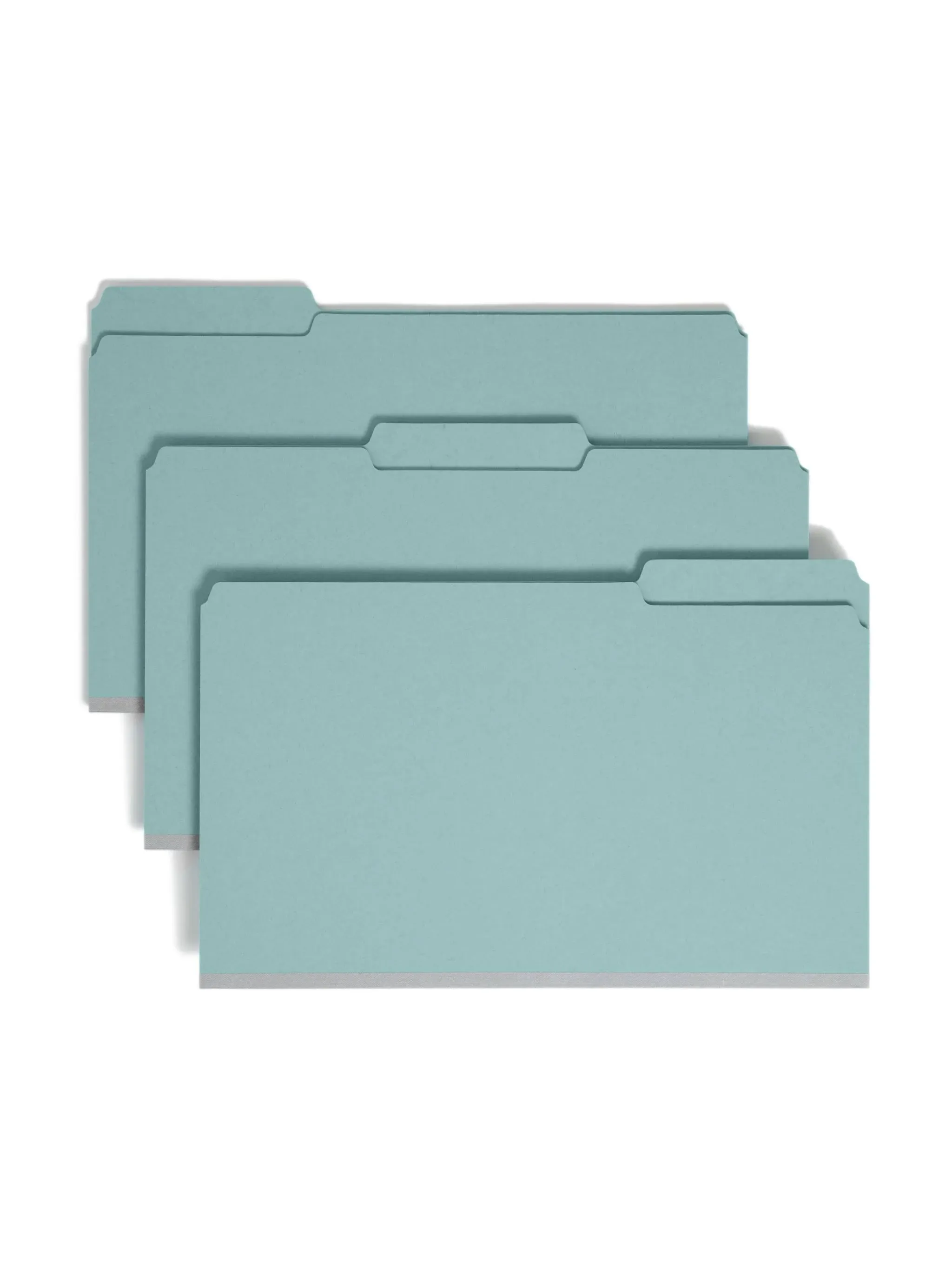 Smead Pressboard Fastener File Folder with SafeSHIELD Fasteners, 2 Fasteners, 1/3-Cut Tab, 2" Expansion, Legal Size, Blue, 25 per Box (19937)