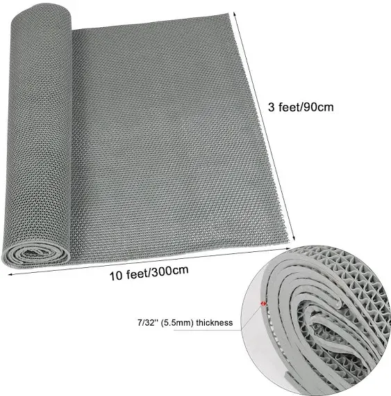 Nisorpa Commercial Drainage Mat 3x10 Ft 0.22'' Thick Non Slip Wet Area Floor Mat Pool Drain Floor Mat Garage Pools Restaurant Bars Bathroom Patio Outdoor Indoor Splash Matting, Grey