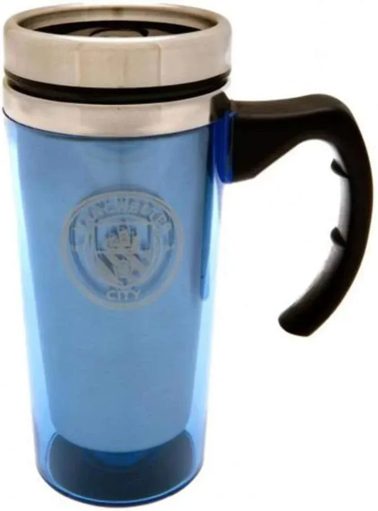 THERMAL CLUB CRESTED ALUMINIUM TRAVEL MUG SAFE HOT TEA COFFEE CUP HOLDER