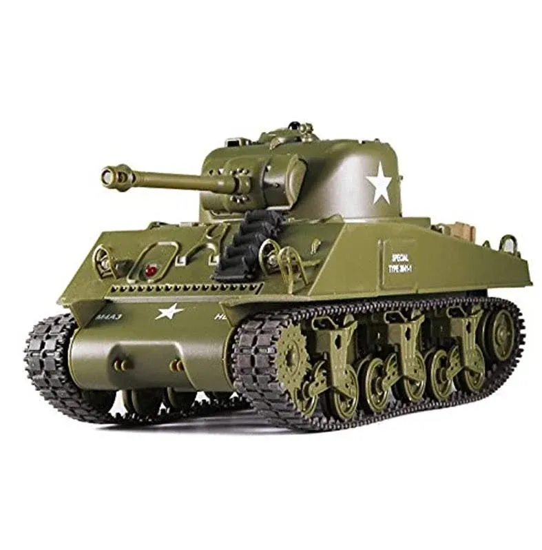 Remote Control 2.4GHz 1/30 Scale US M4A3 Sherman RC IR Battle Tank w/Sound Lights