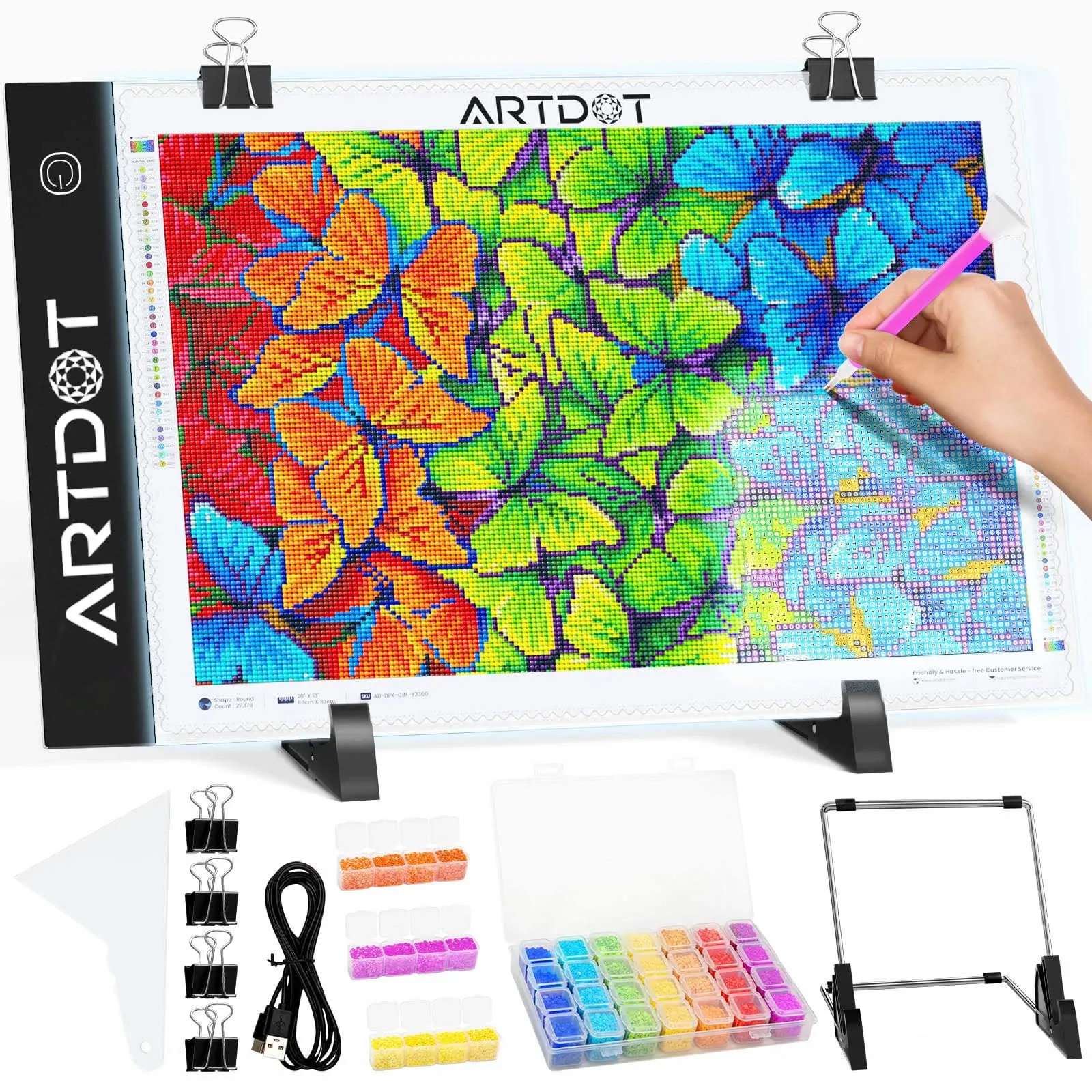 ARTDOT A4 LED Light Pad for Diamond Painting, USB Powered Light Board Kit ...