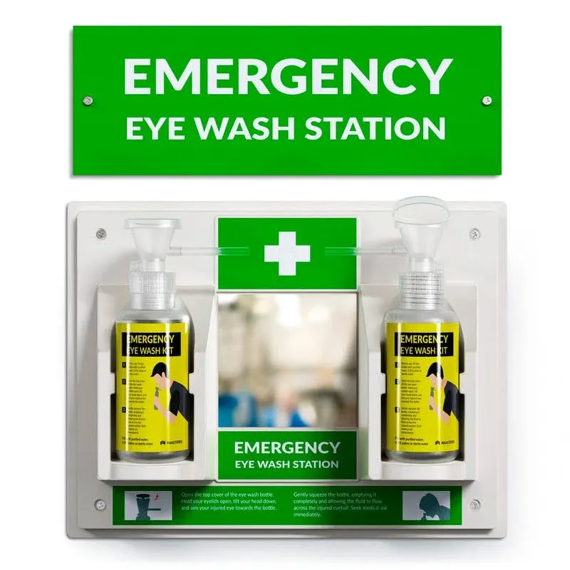 Portable Eye Wash Station OSHA Approved Wall-Mounted First Aid Eye Wash Kit NEW