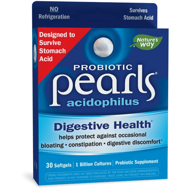 Nature's Way Pearls Probiotic Supplement, Acidophilus, Softgels - 30 softgels