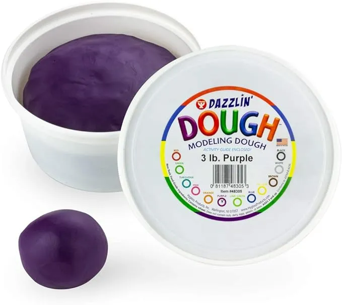 Hygloss Products Kids Unscented Dazzlin' Modeling Play Dough, Purple, One, 3Lb