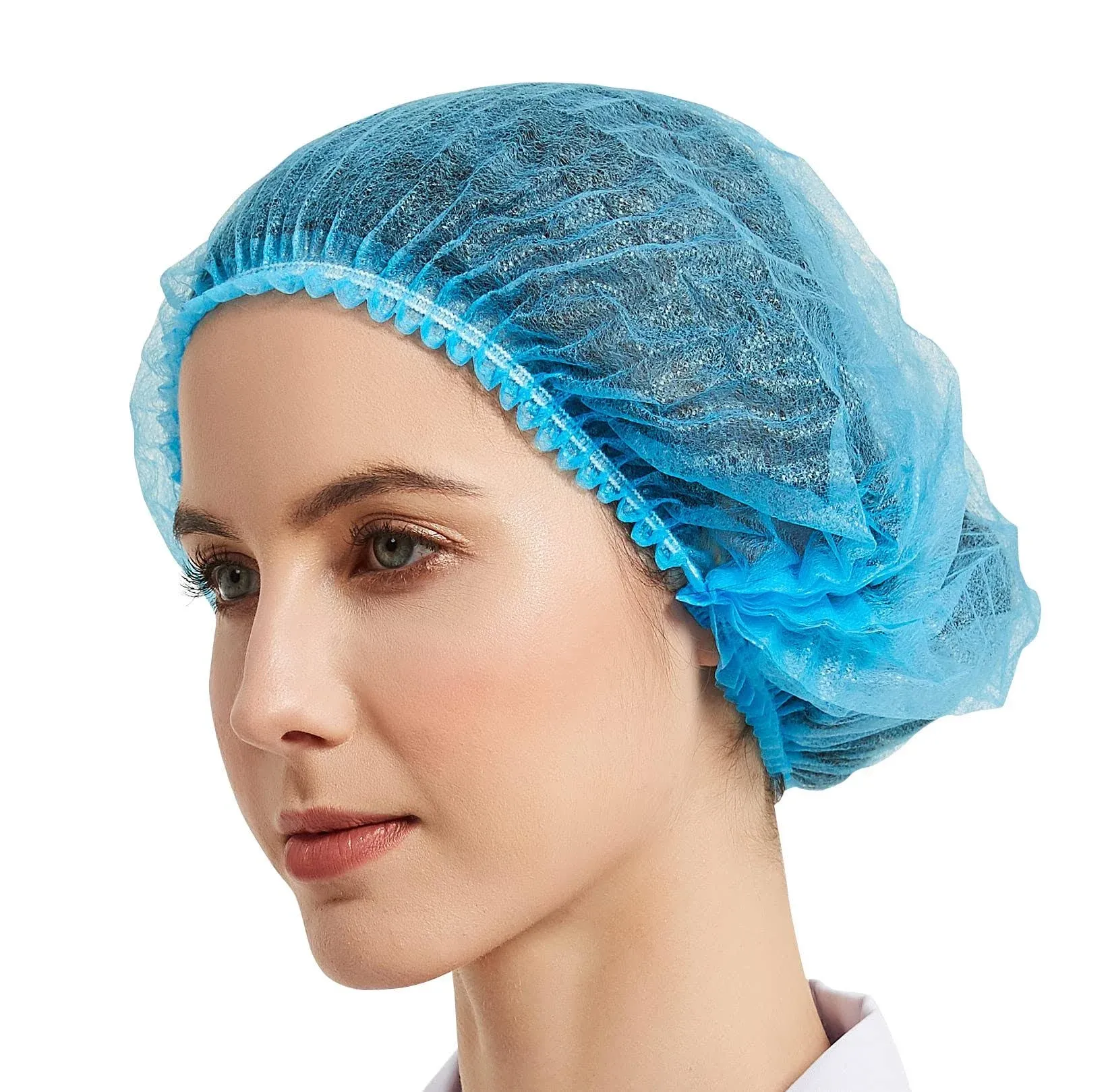 ProtectX Disposable Bouffant (Hair Net) Caps Hair Head Cover Nets 21 (Blue 100 Pack), Size: One Size