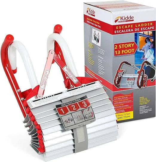 Kidde 468093 KL-2S Two-Story Fire Escape Ladder with Anti-Slip Rungs, 13-Foot