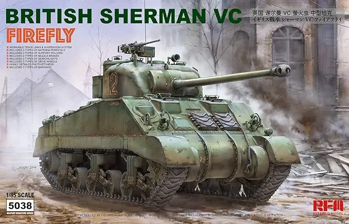 Rye Field Models 5038 1/35 British Sherman VC Firefly Tank w/Workable Track Links