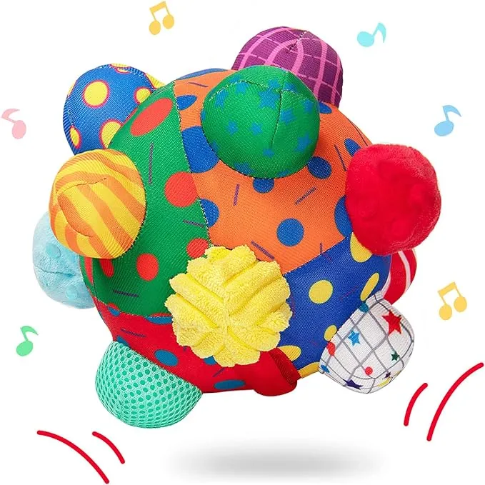 teytoy Baby Music Shake Dancing Ball Toy, Developmental Bumpy Ball Sensory Soft ...