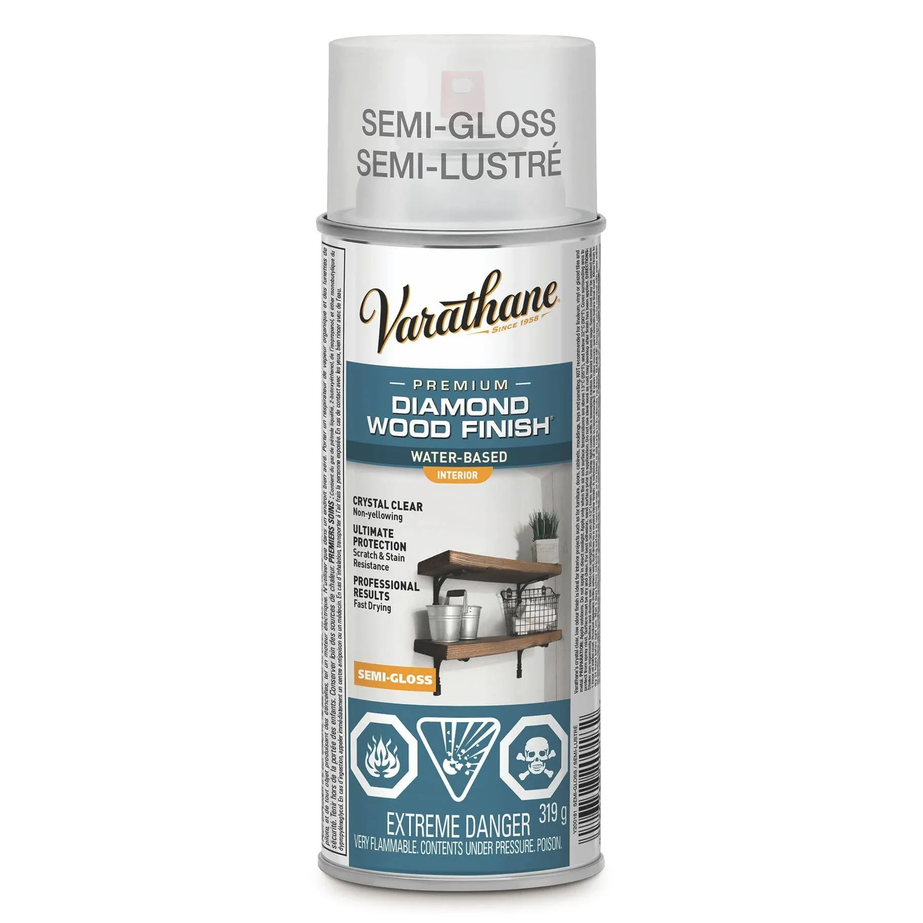 Varathane - 200181 - Semi-Gloss Clear Interior Water-Based Spray Polyurethane, 11.25 oz.