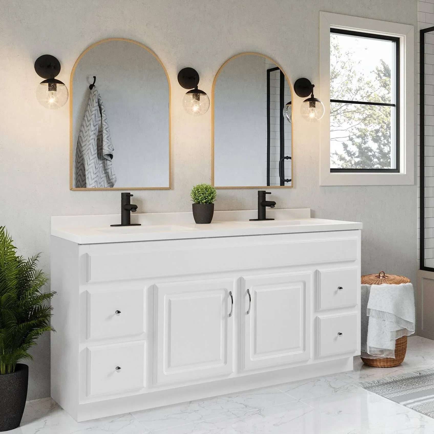 Design House Concord Bathroom Vanity Without Top in White Fully Assembled