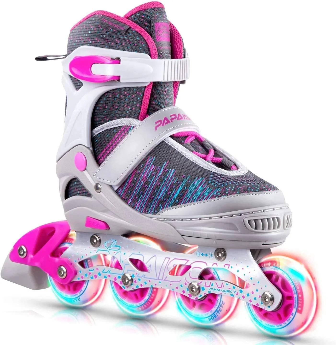 PAPAISON Inline Skates for Boys and Girls with Full Light Up Wheels Beginner ...