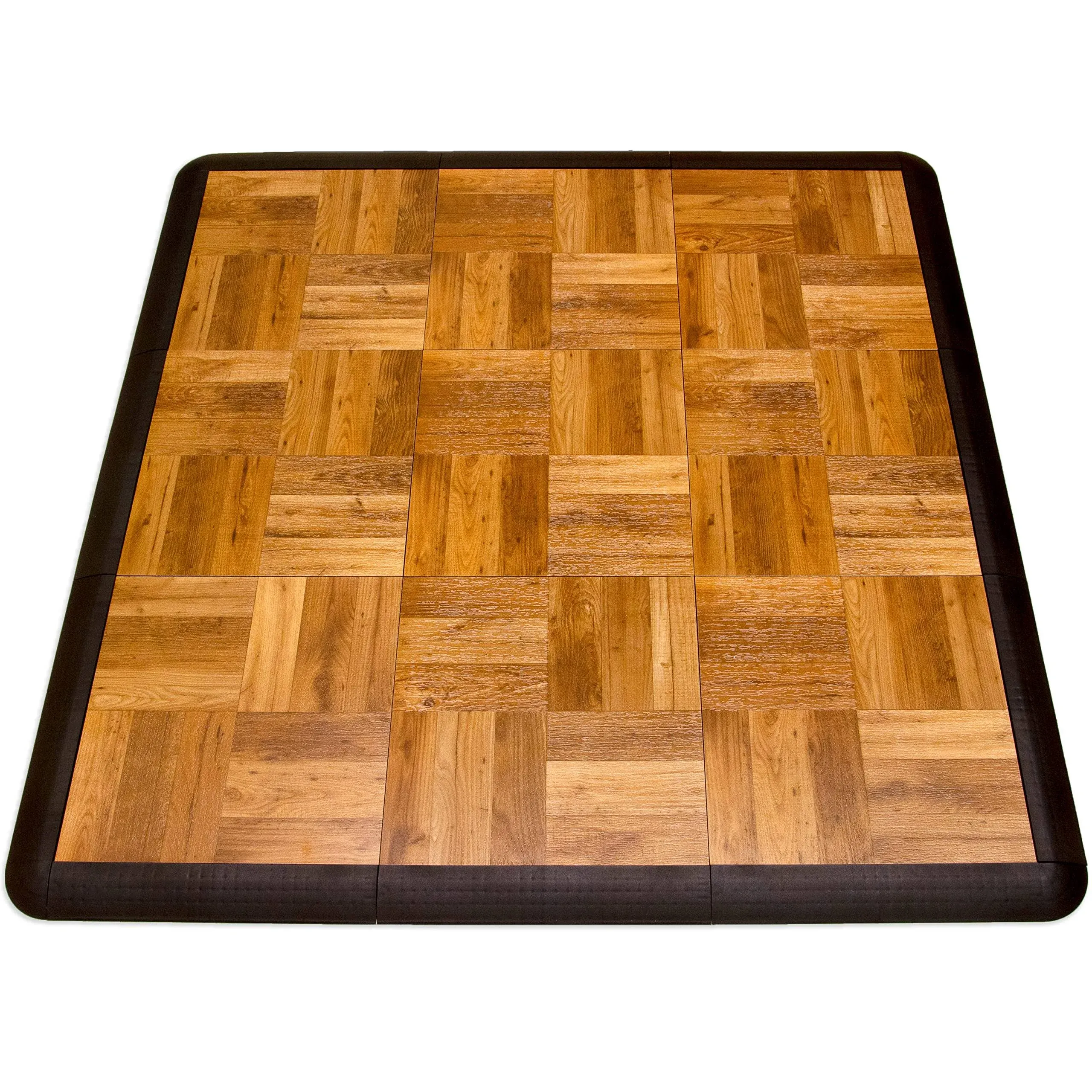 SnapFloors 3X3OAKFLOOR Modular Dance Floor Kit 3' x 3', Oak, 21 Piece